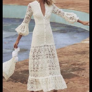 Alexis Eudura Lace Maxi Dress - white, XL